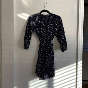 Navy polka dot dress